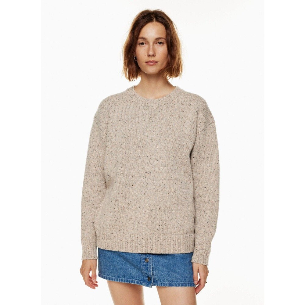Aritzia Wilfred Free Bronco Sweater Oatmeal Womens Medium Wool Blend Oversized